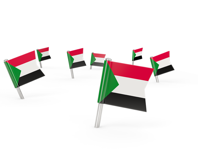 Квадратные флажки. Скачать флаг. Судан