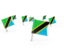 Tanzania. Square flag pins. Download icon.