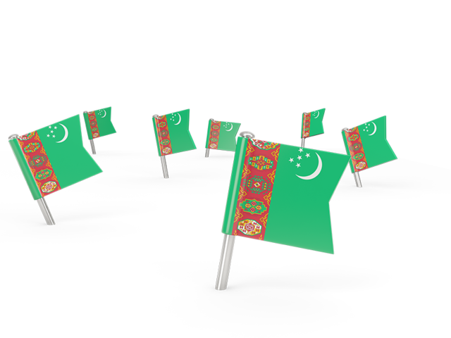 Square flag pins. Download flag icon of Turkmenistan at PNG format