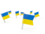 Ukraine. Square flag pins. Download icon.