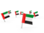 United Arab Emirates. Square flag pins. Download icon.