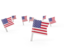 United States of America. Square flag pins. Download icon.