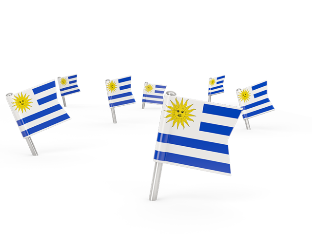 Квадратные флажки. Скачать флаг. Уругвай