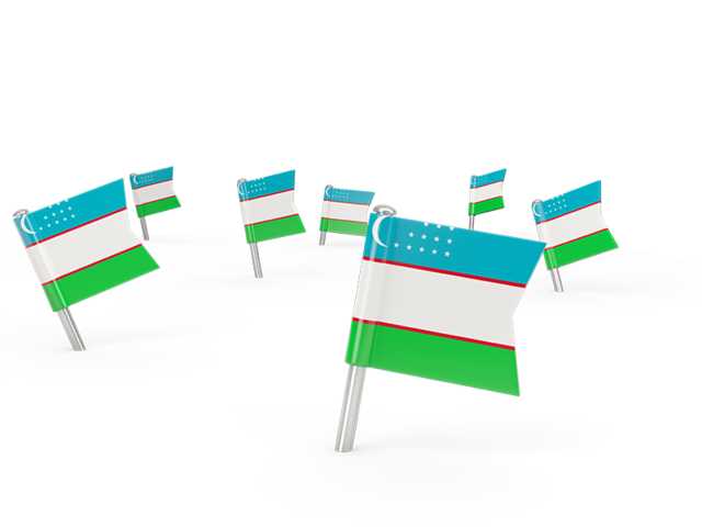 Квадратные флажки. Скачать флаг. Узбекистан
