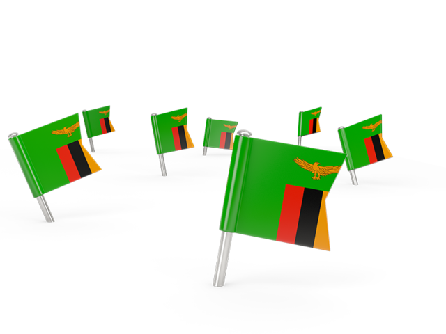 Квадратные флажки. Скачать флаг. Замбия