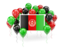 Afghanistan. Square flag with balloons. Download icon.