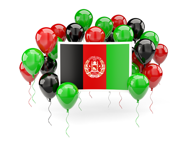 Square flag with balloons. Download flag icon of Afghanistan at PNG format