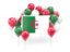 Algeria. Square flag with balloons. Download icon.