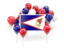 American Samoa. Square flag with balloons. Download icon.