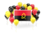 Angola. Square flag with balloons. Download icon.