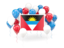 Antigua and Barbuda. Square flag with balloons. Download icon.