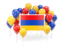 Armenia. Square flag with balloons. Download icon.