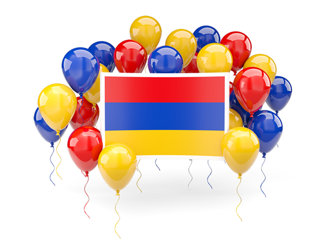 Square flag with balloons. Download flag icon of Armenia at PNG format