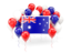 Australia. Square flag with balloons. Download icon.