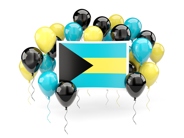 Square flag with balloons. Download flag icon of Bahamas at PNG format