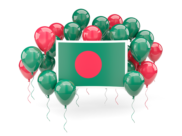 Square flag with balloons. Download flag icon of Bangladesh at PNG format