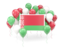 Belarus. Square flag with balloons. Download icon.