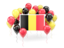 Belgium. Square flag with balloons. Download icon.