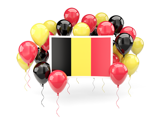 Square flag with balloons. Download flag icon of Belgium at PNG format