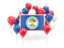 Belize. Square flag with balloons. Download icon.