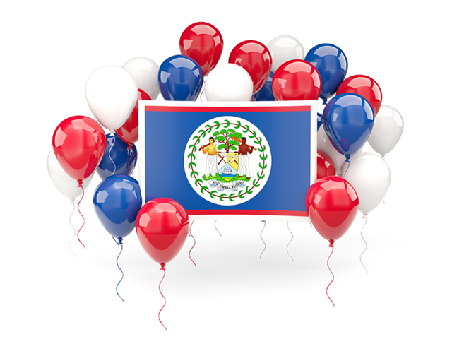 Square flag with balloons. Download flag icon of Belize at PNG format