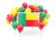 Benin. Square flag with balloons. Download icon.