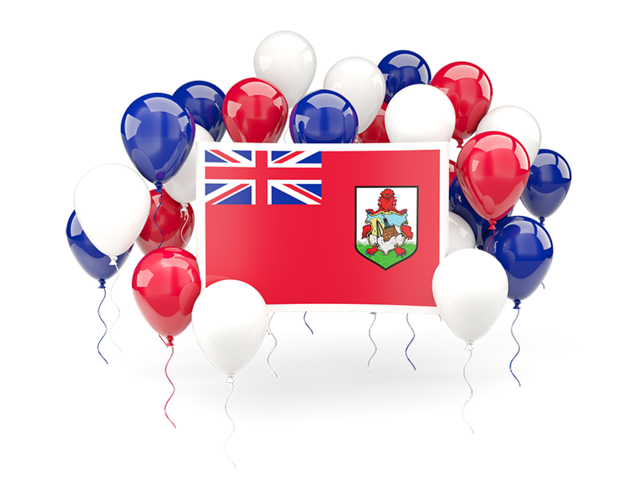 Square flag with balloons. Download flag icon of Bermuda at PNG format