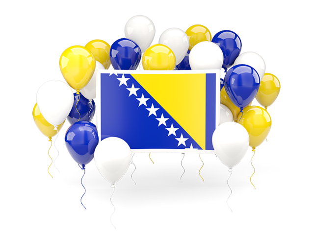 Square flag with balloons. Download flag icon of Bosnia and Herzegovina at PNG format
