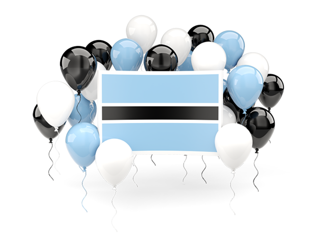 Square flag with balloons. Download flag icon of Botswana at PNG format