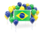Brazil. Square flag with balloons. Download icon.