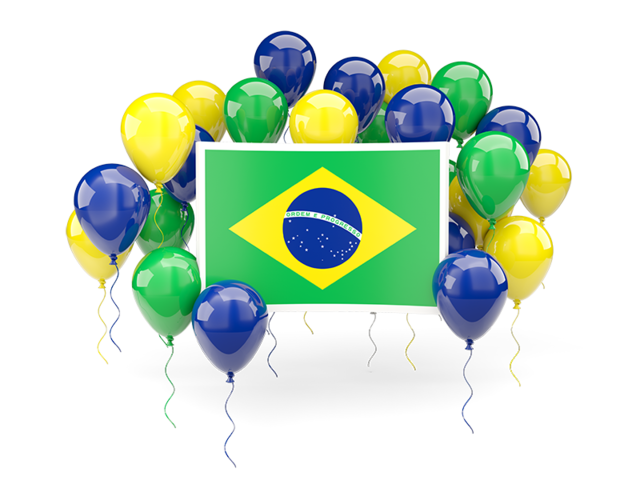 Флаг с воздушными шарами. Скачать флаг. Бразилия
