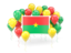 Burkina Faso. Square flag with balloons. Download icon.