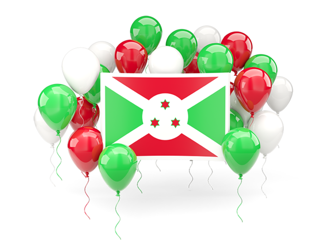 Square flag with balloons. Download flag icon of Burundi at PNG format