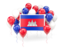 Cambodia. Square flag with balloons. Download icon.