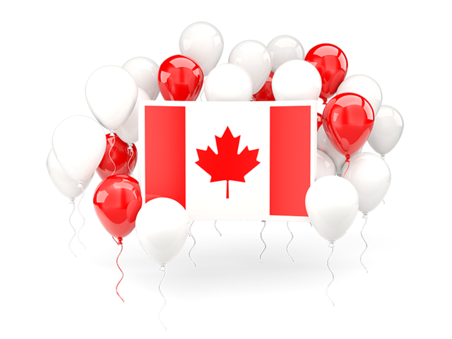 Square flag with balloons. Download flag icon of Canada at PNG format