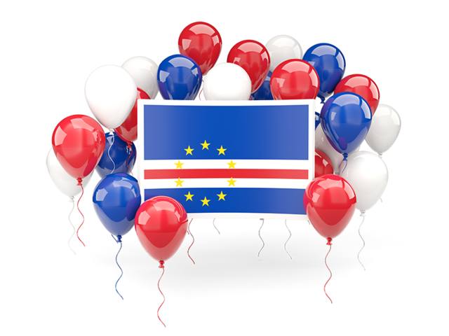 Square flag with balloons. Download flag icon of Cape Verde at PNG format