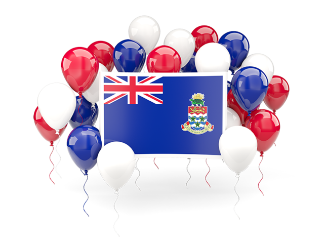 Square flag with balloons. Download flag icon of Cayman Islands at PNG format