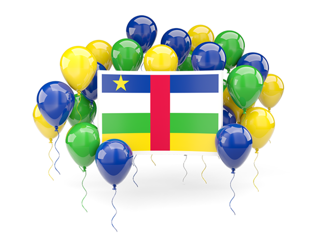 Square flag with balloons. Download flag icon of Central African Republic at PNG format