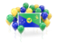 Christmas Island. Square flag with balloons. Download icon.