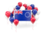 Cook Islands. Square flag with balloons. Download icon.