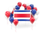 Costa Rica. Square flag with balloons. Download icon.