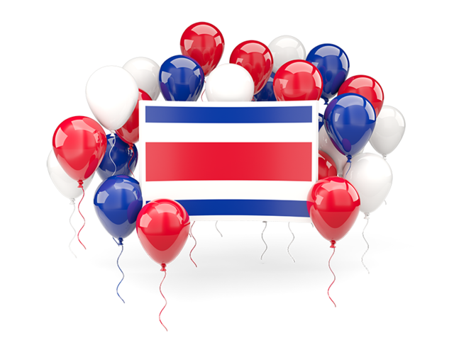 Square flag with balloons. Download flag icon of Costa Rica at PNG format