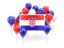 Croatia. Square flag with balloons. Download icon.