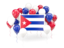 Cuba. Square flag with balloons. Download icon.