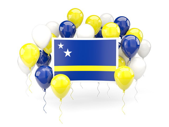 Square flag with balloons. Download flag icon of Curacao at PNG format