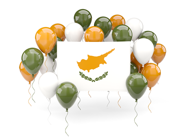 Square flag with balloons. Download flag icon of Cyprus at PNG format