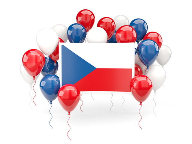 Square flag with balloons. Download flag icon of Czech Republic at PNG format