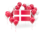Denmark. Square flag with balloons. Download icon.