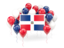 Dominican Republic. Square flag with balloons. Download icon.