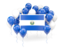 El Salvador. Square flag with balloons. Download icon.